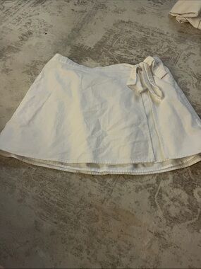Women's Cream Wrap Skirt with Side Tie